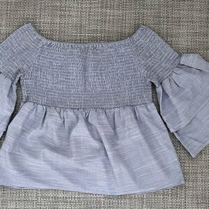 Off-Shoulder Smocked Shirred Top